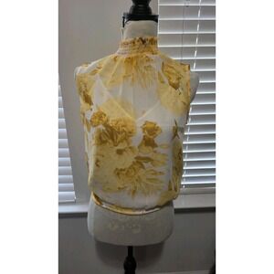 NWT Express Yellow And White Floral Open Back